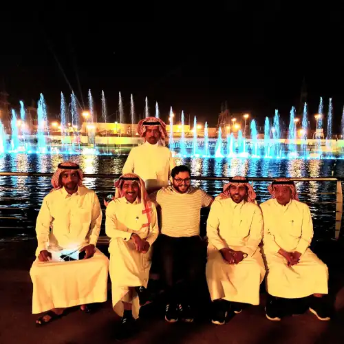 Avi Gold (center) during his visit to Saudi Arabia. Credit: Courtesy.