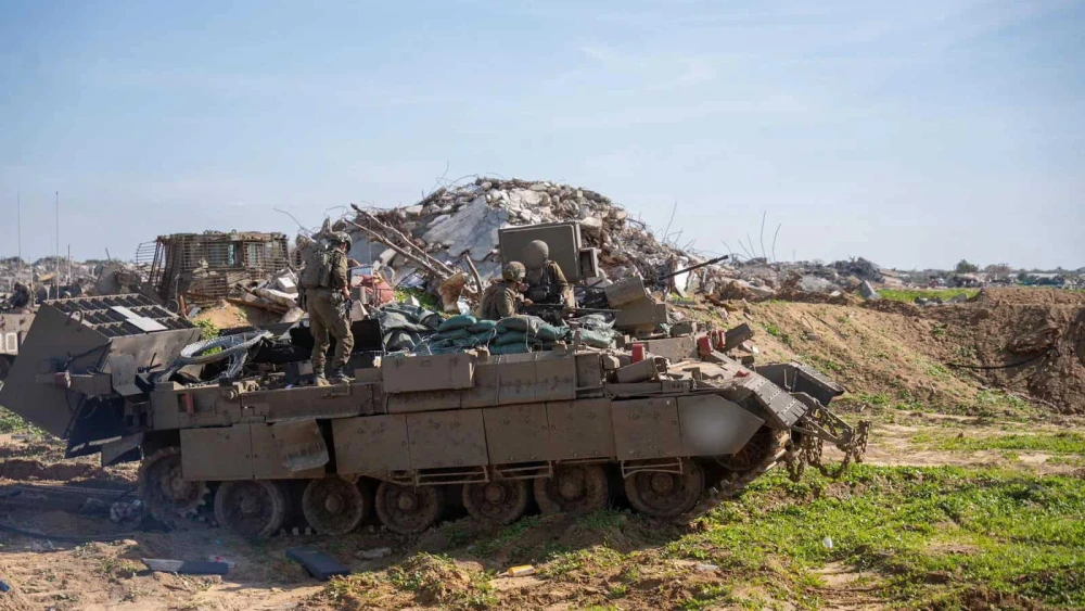 Israel troops operate to secure the Yellow Line ceasefire line in Khan Yunis, the southern Gaza Strip, January 2026. Credit: IDF.