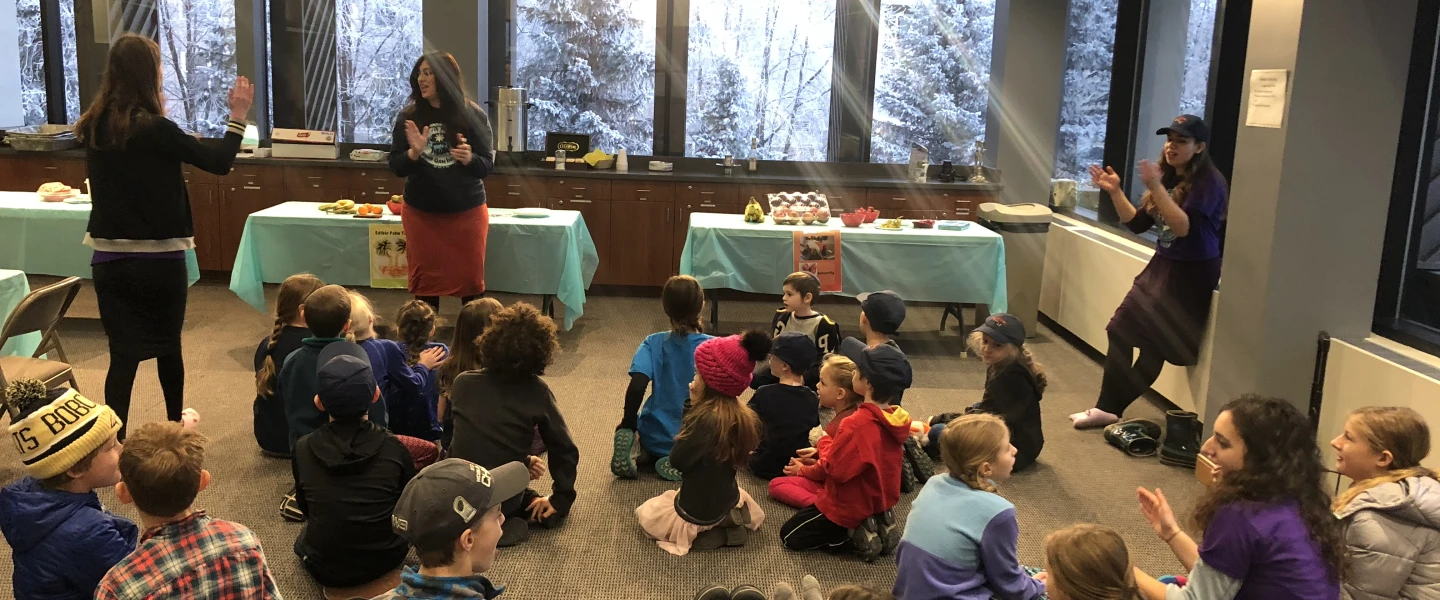 Children take part in a one-day camp held by Alaska Jewish Campus, which introduced the Jewish Camp Gan Israel adventure over the Martin Luther King Jr. and Presidents' Day holidays in Anchorage. Credit: Gan Izzy Alaska In-Service Day Winter Camps 2019.
