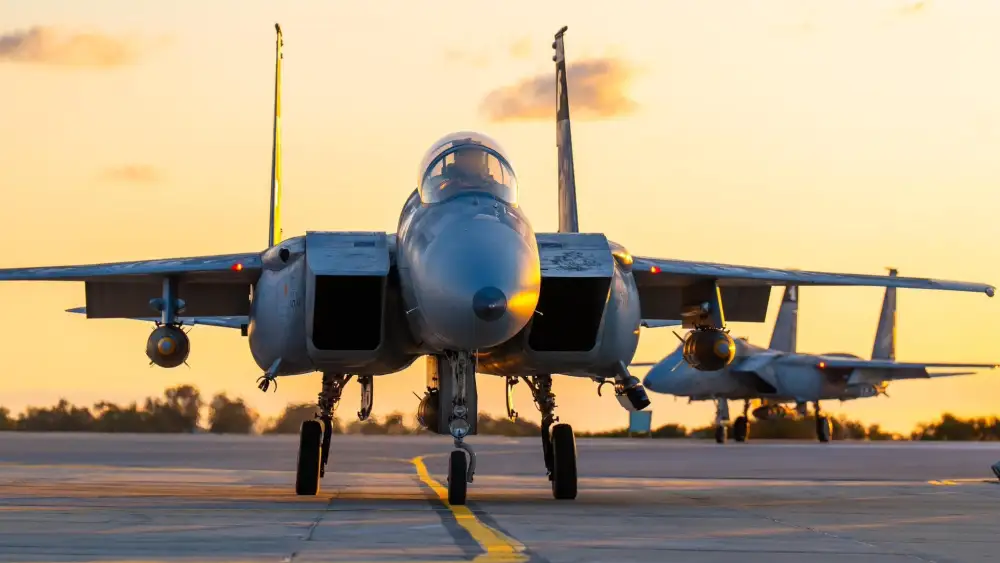 Israeli Air Force F-15 jets strike IRGC Quds Force aircraft and other military infrastructure at Mehrabad Airport in Tehran, March 7, 2026. Source: @IAFsite/X.