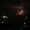 Rockets being fired by Hamas at Israel, as seen from Rafah in the southern Gaza Strip, May 21, 2021. Photo by Abed Rahim Khatib/Flash90.