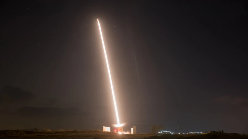 An Iron Dome air-defense battery in the southern Israeli city of Sderot fires an interceptor missile on Aug. 9, 2018. Photo by Yonatan Sindel/Flash90.