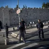 Israeli security forces at the scene of a stabbing attack at Herod's Gate in Jerusalem on Sept. 19. A Palestinian stabbed two policemen before being shot by police. Credit: Yotan Sindel/Flash90.