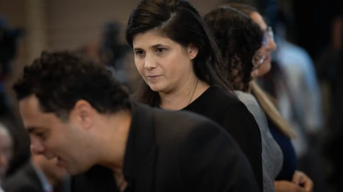 Israeli Deputy Foreign Minister Sharren Haskel attends a ceremony at the Foreign Ministry in Jerusalem Nov. 10, 2024. Photo by Yonatan Sindel/Flash90.