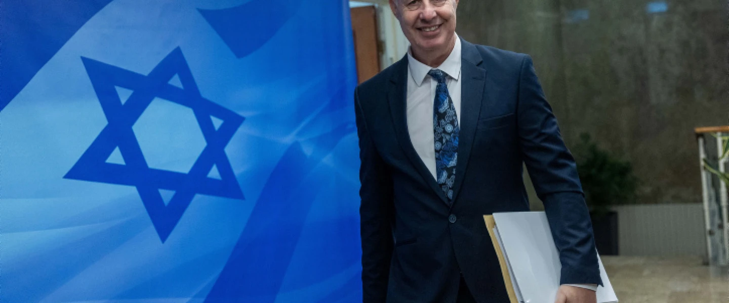 National Security Adviser Tzachi Hanegbi arrives to a government conference at the Prime Minister's office in Jerusalem on January 15, 2023. Photo by Yonatan Sindel/Flash90