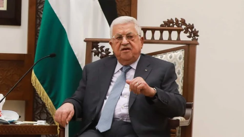 Palestinian Authority leader Mahmoud Abbas at a meeting with U.S. Secretary of State Antony Blinken in Ramallah, May 25, 2021. Credit: Flash90.