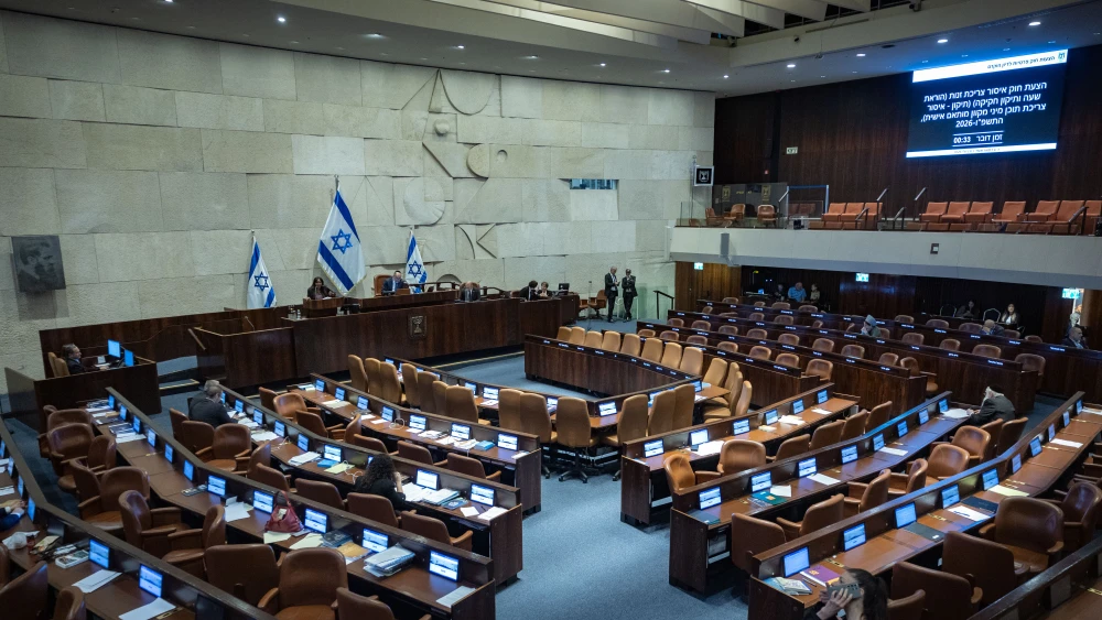 A plenum session at the assembly hall of the Knesset, the Israeli parliament in Jerusalem, July 8, 2026. Photo by Yonatan Sindel/Flash90.