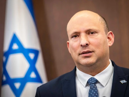 Then-Prime Minister Naftali Bennett leads a Cabinet meeting in Jerusalem, May 8, 2022. Photo by Olivier Fitoussi/Flash90.
