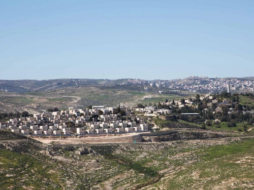 View of the Jewish community of Ma'ale Mikhmas in southern Samaria, March 9, 2019. Photo by Nati Shohat/Flash90.
