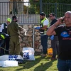 Israeli security and rescue forces at the scene where a man was killed by a Hezbollah rocket fired from Lebanon, in northern Israeli city of Nahariya, Nov. 21, 2024. Photo by Fadi Amun/Flash90.