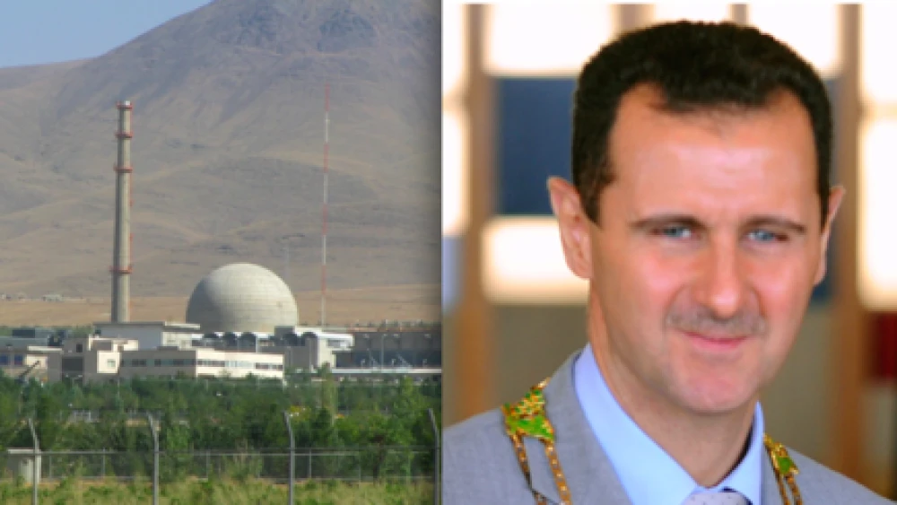 The Iran nuclear program’s heavy-water reactor at Arak and Syrian President Bashar Assad. Credit: Roosewelt Pinheiro/ABr and Nanking2012 via Wikimedia Commons.