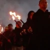 Bulgarian nationalists march through Sofia on Feb. 18, 2017. Credit: Screenshot.