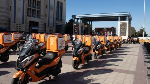 The 150 ambucycles join a fleet of 1,000 ambucycles already operating in Israel for United Hatzalah. Credit: David Isaac.