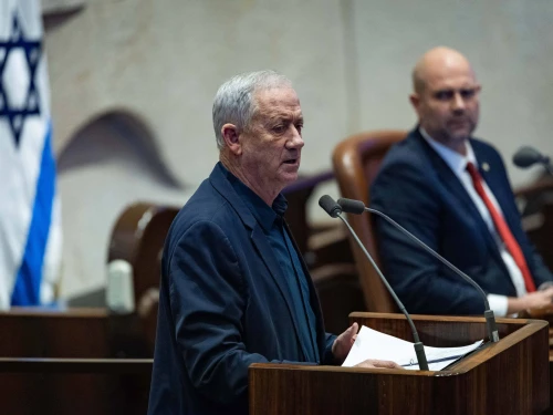 MK Benny Gantz attends a debate at the Knesset in Jerusalem, Jan. 5, 2026. Photo by Yonatan Sindel/Flash90.