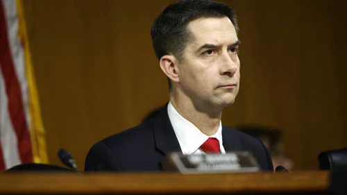 Sen. Tom Cotton (R-Ark.) at the confirmation hearing of Tulsi Gabbard, U.S. President Donald Trump’s nominee to be Director of National Intelligence, before the Senate Intelligence Committee in the Dirksen Senate Office Building in Washington, D.C., on Jan. 30, 2025. Photo by Kevin Dietsch/Getty Images.