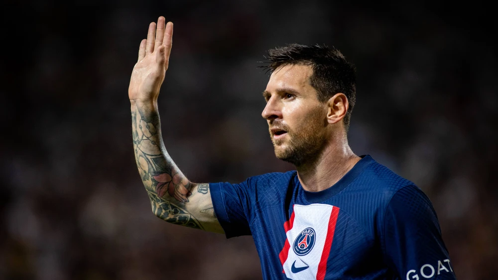 Paris Saint-Germain player Lionel Messi at Bloomfield Stadium in Tel Aviv, July 31, 2022. Photo by Oren Ben Hakoon/Flash90.