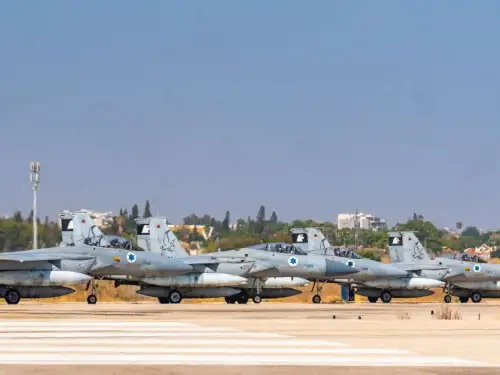 Israeli Air Force fighter jets prepare to depart for operations in Iran, as part of the effort to destroy the regime's nuclear weapons program and missile manufacturing industry, June 17, 2025. Credit: IDF.