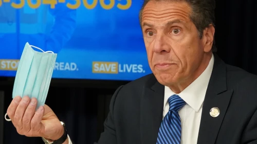 New York Gov. Andrew Cuomo urging New Yorkers to wear a face mask to help prevent the spread of the coronavirus in the spring of 2020. Source: Andrew Cuomo/Twitter.