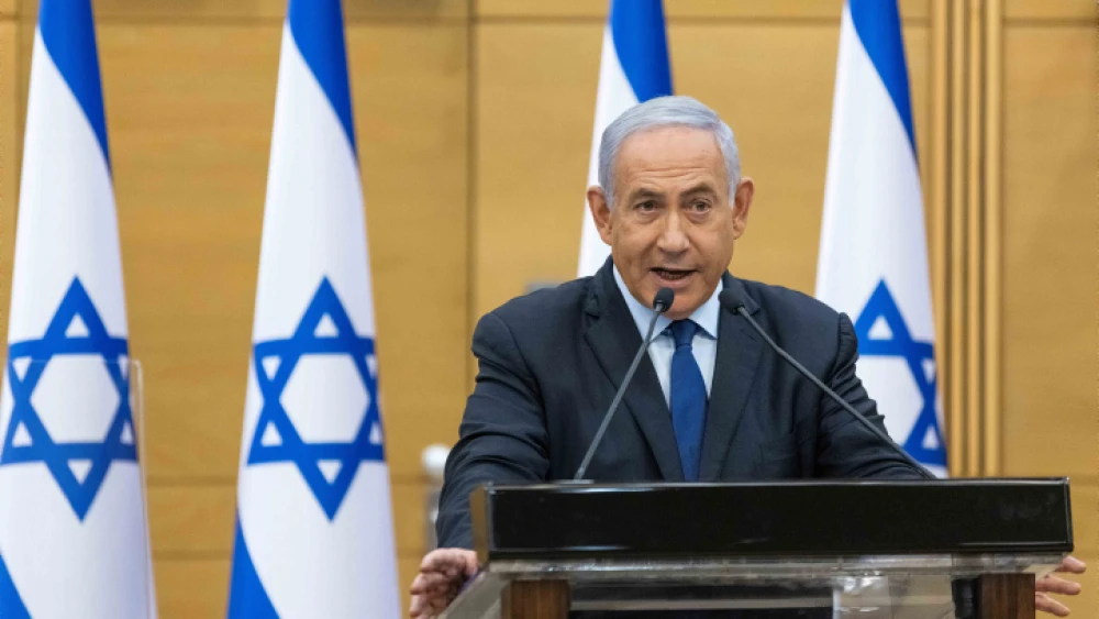 Israeli Prime Minister Benjamin Netanyahu speaks during a press conference at the Knesset in Jerusalem, on May 30, 2021. Photo by Yonatan Sindel/Flash90.