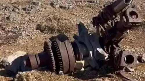 The front rotor of an Israeli helicopter that crashed on Mount Hermon during a rescue operation in 1974. Credit: IDF Spokesman's Office.