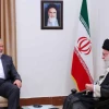 Hamas chief Ismail Haniyeh meets with Iranian Supreme Leader Ali Khamenei in Tehran. Source: Screenshot.