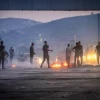 Palestinians clash with Israeli security forces at the Huwara checkpoint, south of Nablus, Oct. 14, 2022. Photo by Nasser Ishtayeh/Flash90.