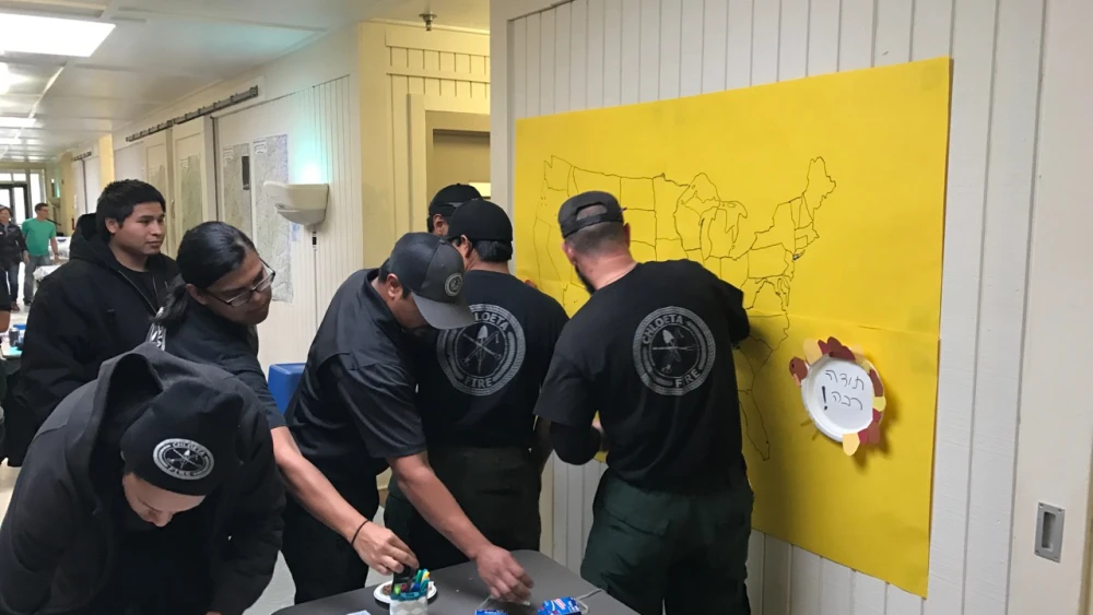 Camp Ramah Dorom in Georgia hosted hundreds of weary firefighters in 2017 who were battling a nearby fire. Credit: Courtesy.