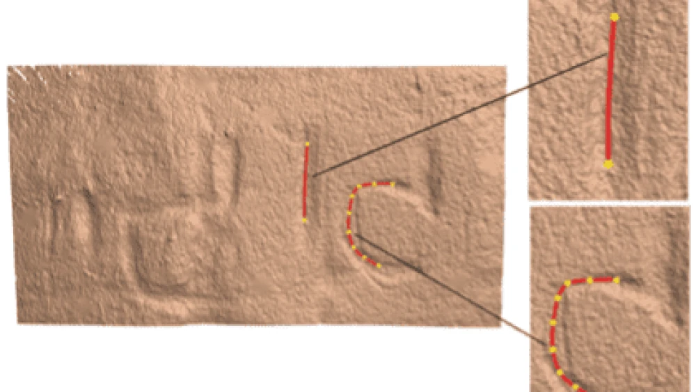 Gigi graffiti analyzed using ArchCUT3-D developed at the Hebrew University of Jerusalem, July 18, 2023. Credit: Hebrew U.