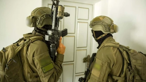 Israel Defense Forces soldiers raid the Judea and Samaria offices of the terror-linked Union of Agricultural Work Committees, Dec. 1, 2025. Credit: IDF.