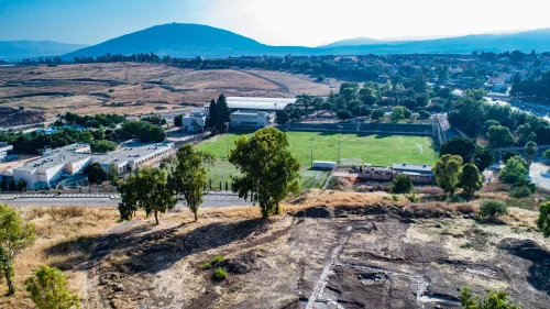 Aerial view of the church remains. Credit: Alex Wiegmann, Israel Antiquities Authority