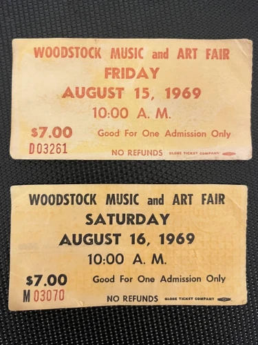 Tickets to Woodstock. 1969. Credit: Courtesy of Deborah Fineblum.