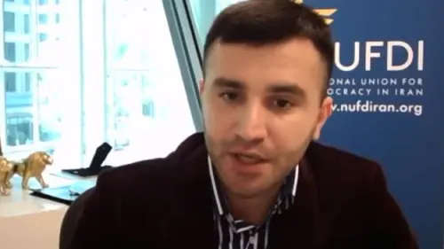 Navid Mohebbi, a policy fellow from the National Union for Democracy in Iran (NUFDI). Source: Screenshot.