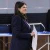 Rep. Haley Stevens (D-Mich.), candidate for Michigan's open U.S. Senate seat, casts her ballot at Baldwin Public Library in Birmingham, Michigan on August 04, 2026. Photo by Finn Gomez/Getty Images.