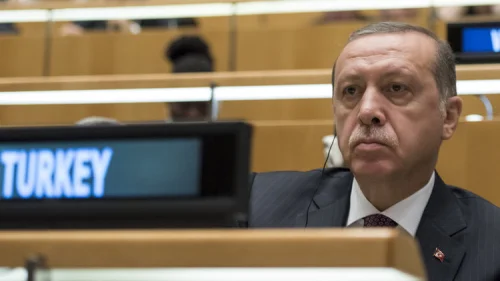 Turkish President Recep Tayyip Erdogan during the general debate of the United Nations General Assembly on Sept. 20, 2016. Credit: U.N. Photo/Cia Pak.
