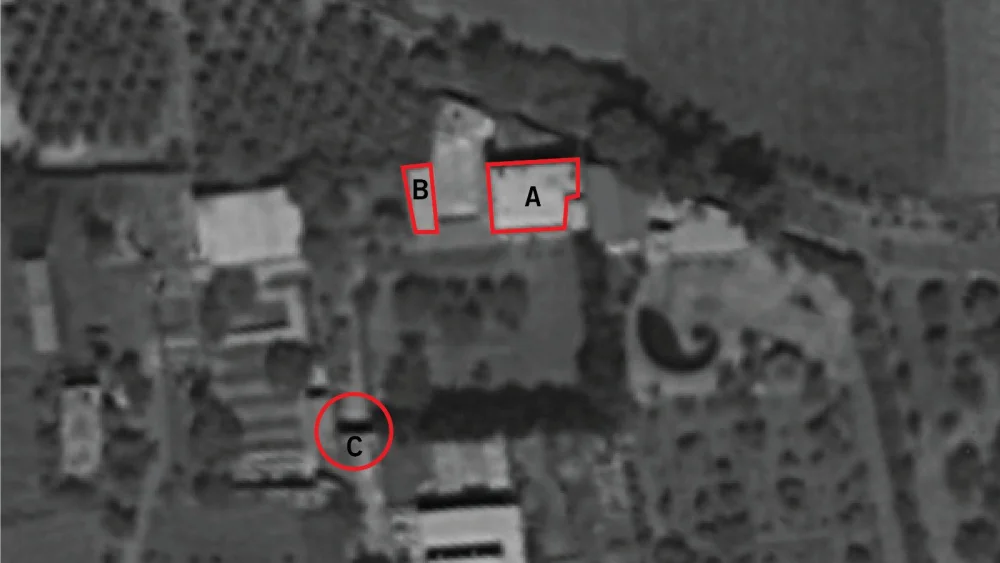 Iranian Quds force sites targeted by Israel in Aqrabeh, Syria, on Aug. 24, 2019, to thwart an imminent drone attack. Source: IDF Twitter.