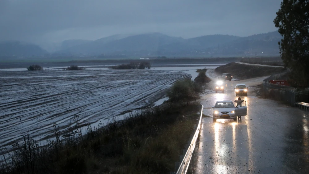 A view of the Kishon River that overflowed following heavy rain near Kfar Yehoshuat in northern Israel on Jan. 9, 2020. Photo by Anat Hermony/Flash90.