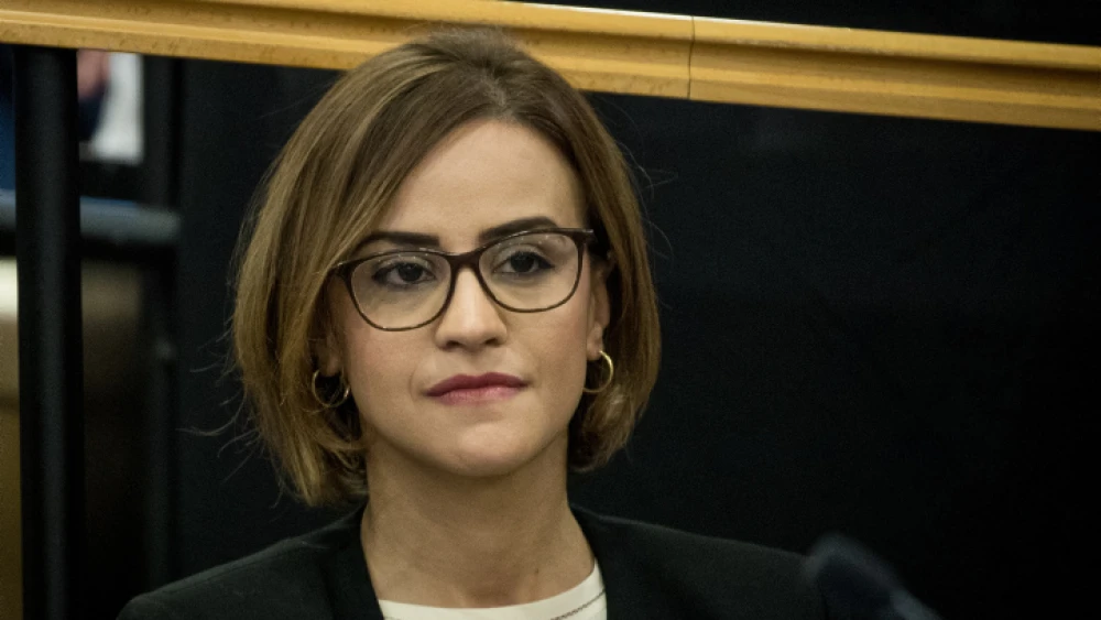 Joint Arab List Party member Heba Yazbak during the Central Elections Committee discussion of requests to disqualify her from running in Israel's upcoming elections, at the Knesset, on Jan. 29, 2020. Photo by Yonatan Sindel/Flash90.