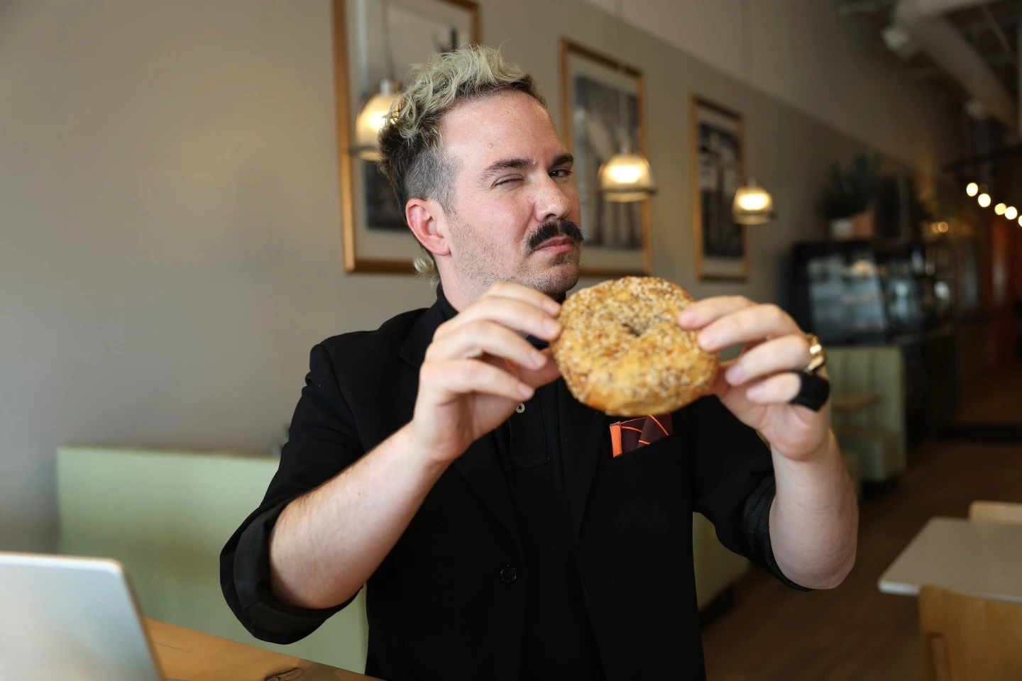 Adam Cohen, marketing director of Baker's Crust Bagels in Virginia Beach, Va. Photo by Bill Motchan.