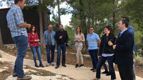 A group of Spanish politicians on a visit, sponsored by the Ministry of Strategic Affairs and Jordan Valley Regional Council, to businesses, farms, factories and educational institutions throughout Judea and Samaria. Credit: Josh Hasten.