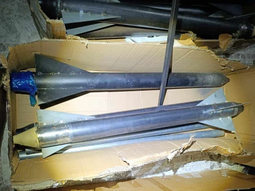 Rockets recovered in an IDF raid near Ramallah on Sept. 19, 2025. Photo credit: IDF Spokesperson's Unit.