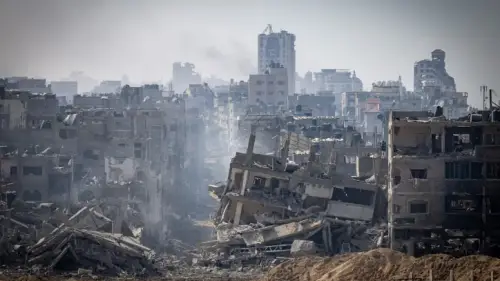 A view of the Shati Camp in the northern Gaza Strip, Nov. 16, 2023. Photo by Yonatan Sindel/Flash90.