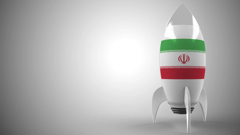 Flag of Iran on Toy Rocket