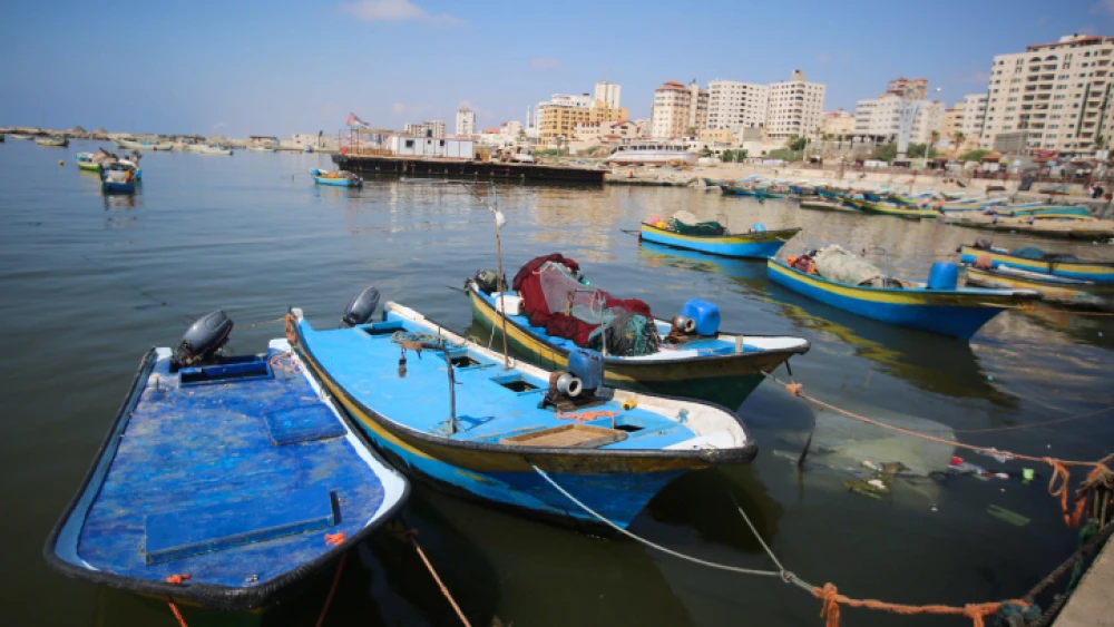 A view of fishing boats at the port of Gaza City, June 13, 2019. Photo by Hassan Jedi/Flash90.