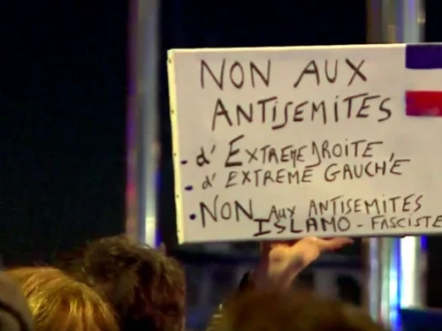 Thousands joined rallies in Paris and across France to oppose a rising wave of antisemitism in the country, Feb. 19, 2019. Source: Screenshot.