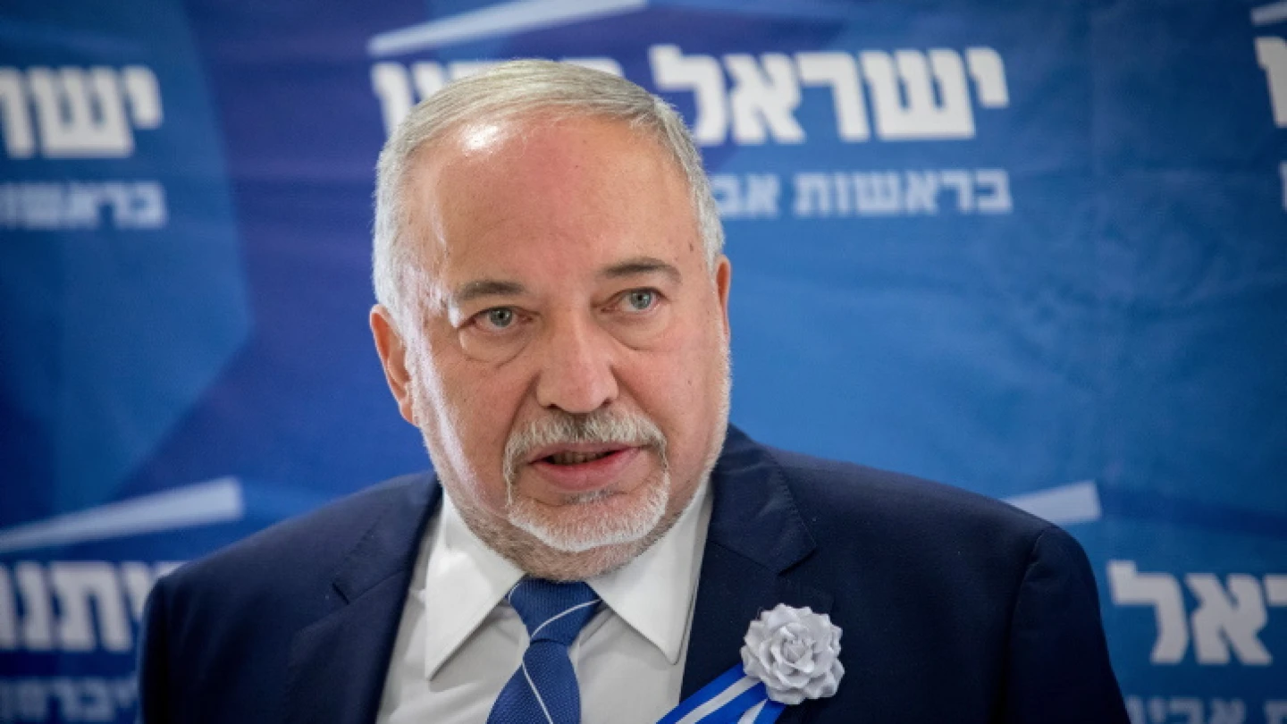 Yisrael Beiteinu leader Avigdor Liberman addresses a press conference at the Knesset in Jerusalem, April 6, 2021. Photo by Olivier Fitoussi/Flash90.