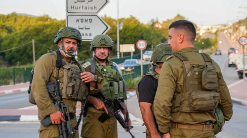 Israeli security forces at the scene of a Hezbollah drone attack in the Druze town of Hurfeish near the border with Lebanon, June 5, 2024. Photo by Ayal Margolin/Flash90.