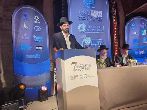 The opening ceremony of the Conference of European Rabbis at the Western Wall in Jerusalem, Jan. 26, 2026. Photo by Canaan Lidor.