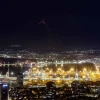 Israeli air defenses intercept missiles fired from Lebanon, as seen from the northern Israeli city of Haifa, Sept. 24, 2024. Photo by Chaim Goldberg/Flash90.