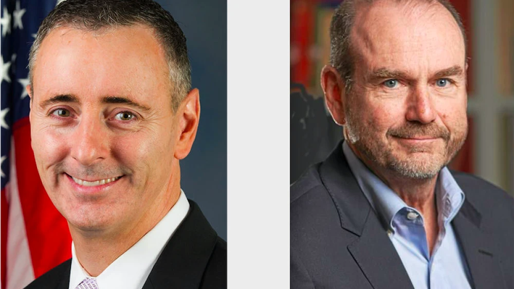 Rep. Ryan Fitzpatrick (R-Pa.) and Democratic congressional nominee Scott Wallace. Credit: Screenshot.
