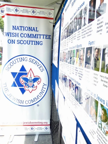Part of the an exhibit sponsored by the National Committee on Jewish Scouting during the National Jamboree that took place in Glen Jean, W.Va., from July 22 to July 31, 2026. Photo by Alan Smason.